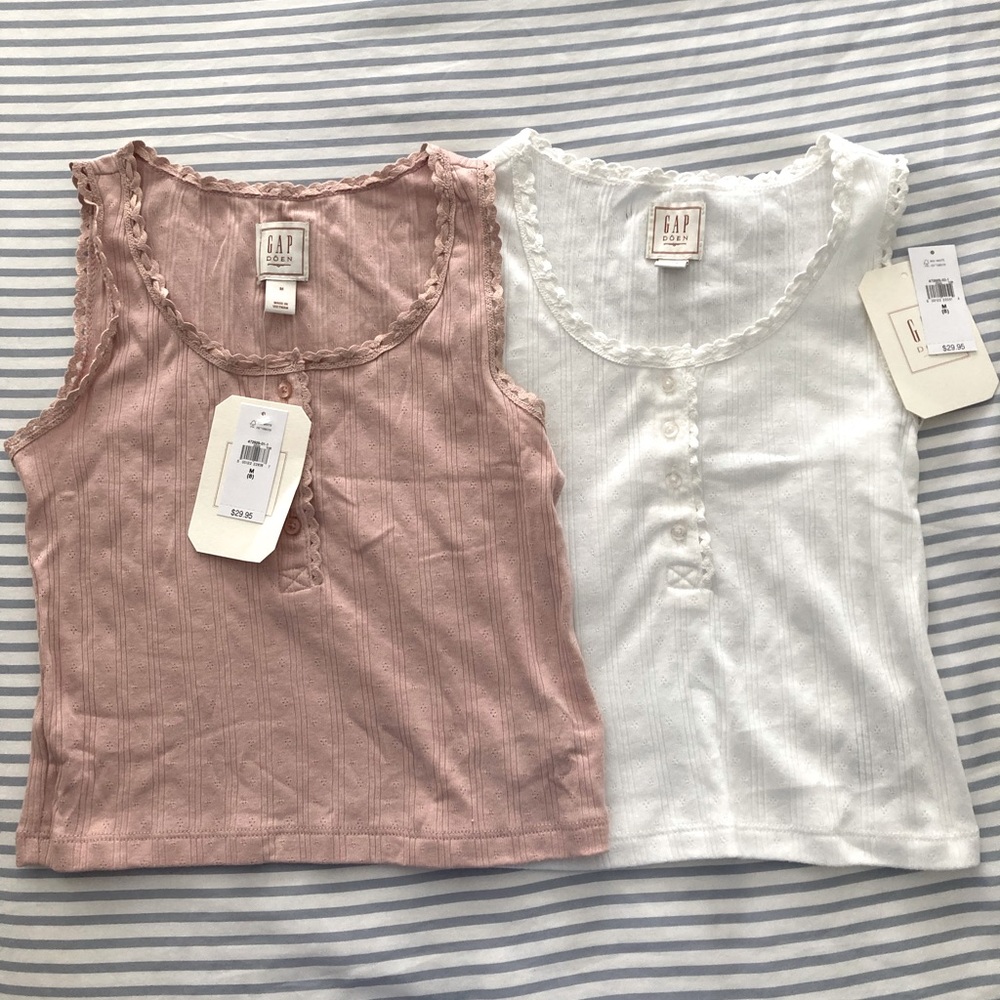 DOEN for GAP Pink and White Sleeveless Tops SOLD OUT